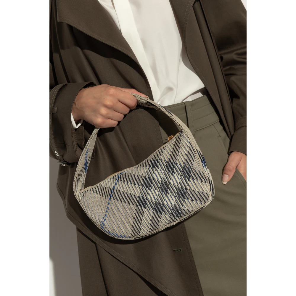 Burberry Geruite Handtas Gray Dames