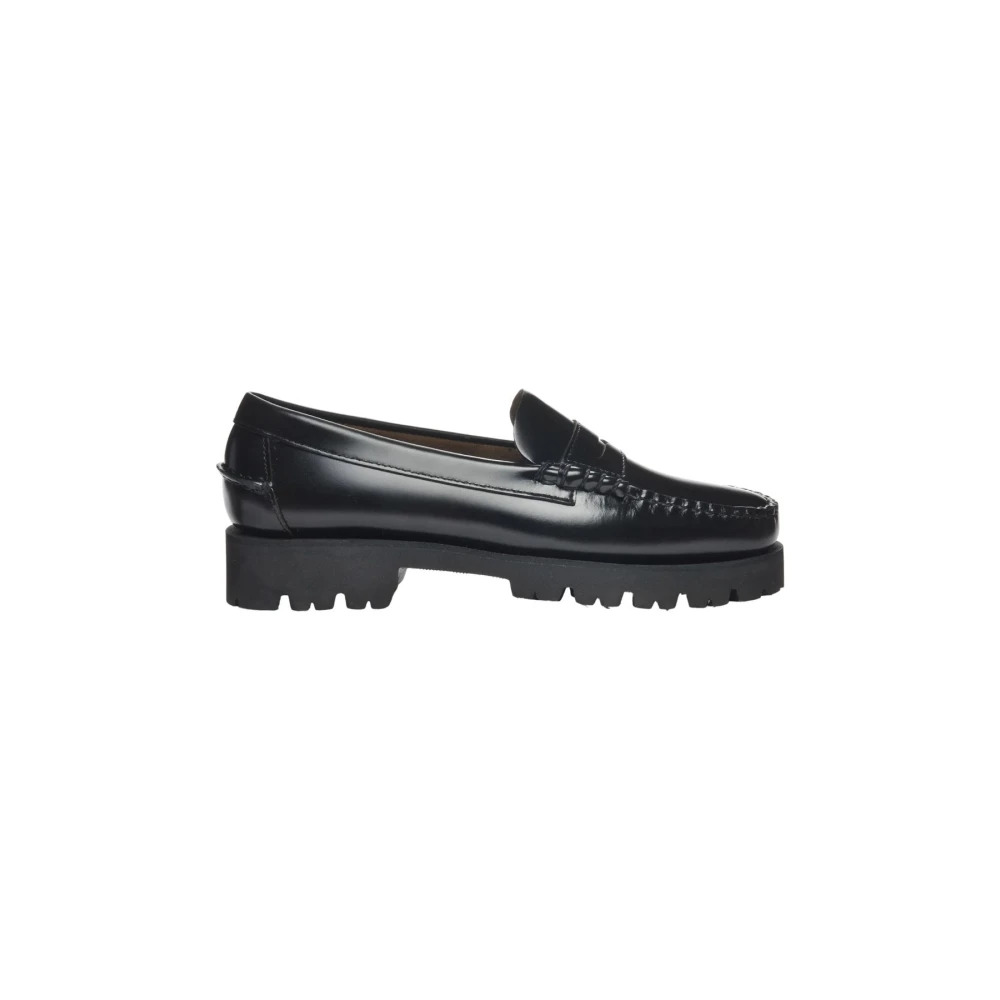 Sebago Women's Black Loafers, 4 Uk, Leather Moccasins