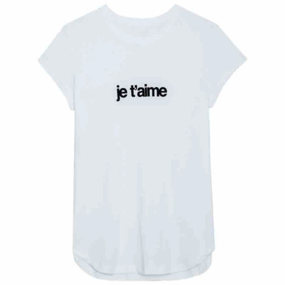 Zadig & Voltaire Klassiek T-Shirt met Je T´aime Print White Dames