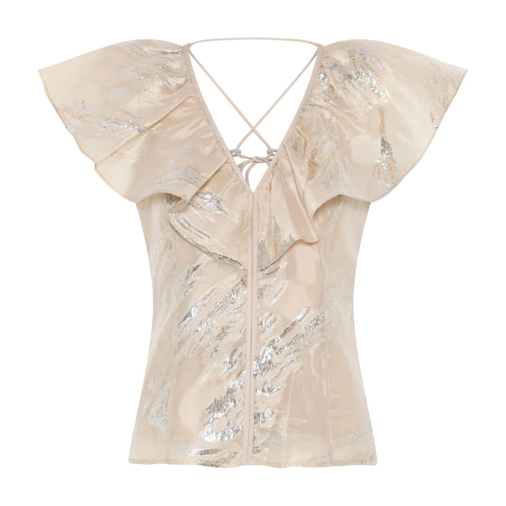 Bruuns Bazaar Blouse met dramatische ruffles Yellow Dames