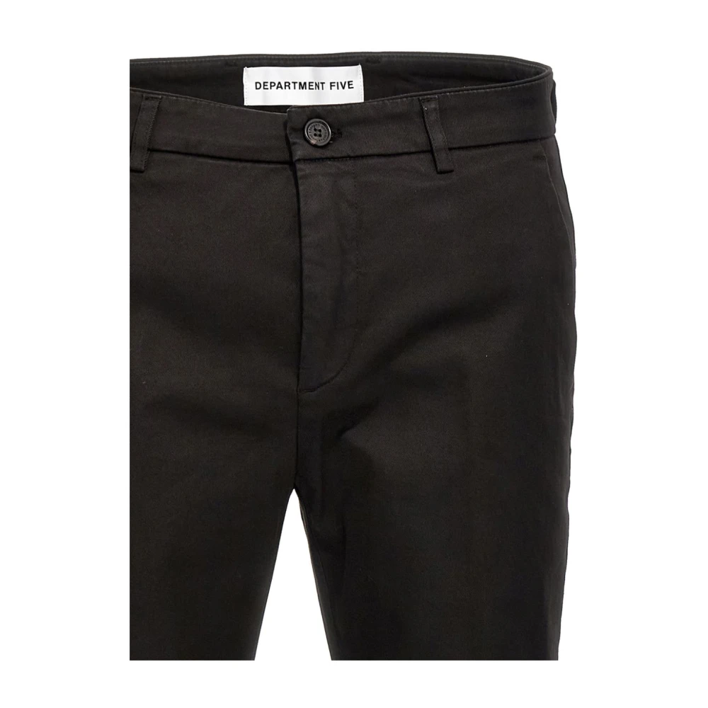 Department Five Stretch Chino Broek met Piping Black Heren