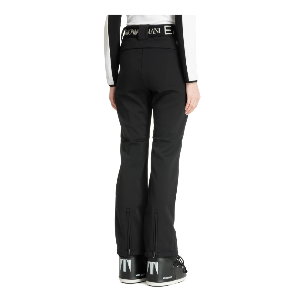 Emporio Armani EA7 Mid Waist Ski Broeken met Drukknopen Black Dames