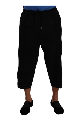 Svarta Bomull Torero Sweatpants Shorts