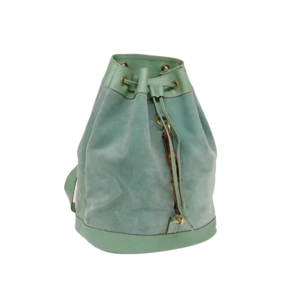 Gucci Vintage Pre-owned Suede backpacks Blue Dames