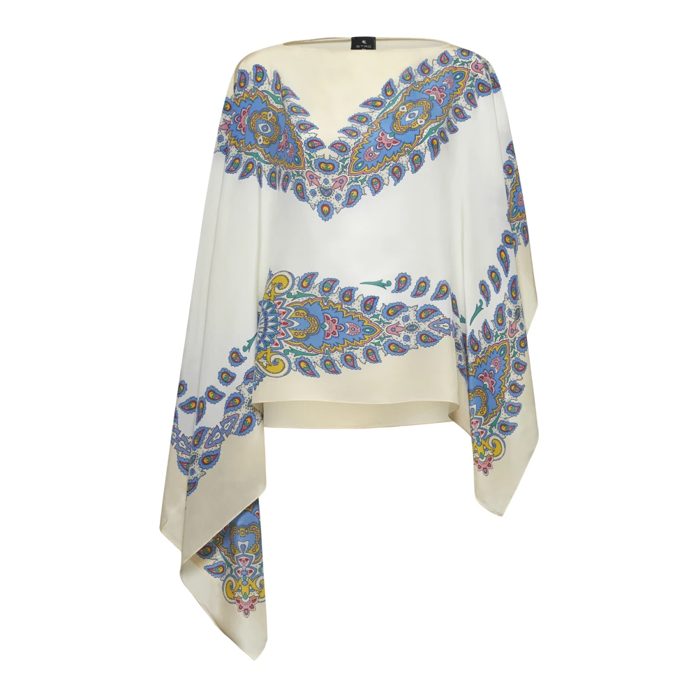 ETRO Witte Paisley Print Zijden Jas Multicolor Dames