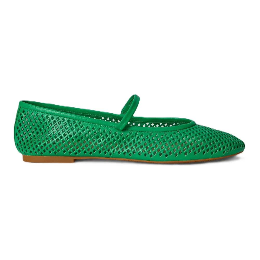 Ralph Lauren Women's Green Ballerina Shoes, 3 Uk, Jayna Mj-Flats-Mary Jane-Prfd Sft Np/Sft Np
