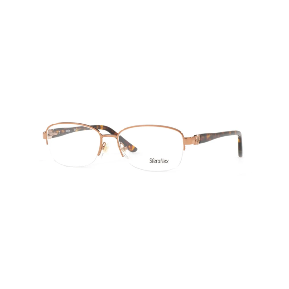 Sferoflex Women's Brown Sf2571 488 Woman Optical Frames Metal Squared - Image 2