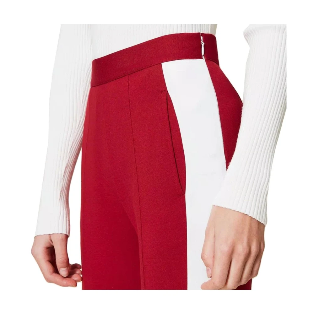 Twinset Logo Zip-Fastening Leggings Red Dames