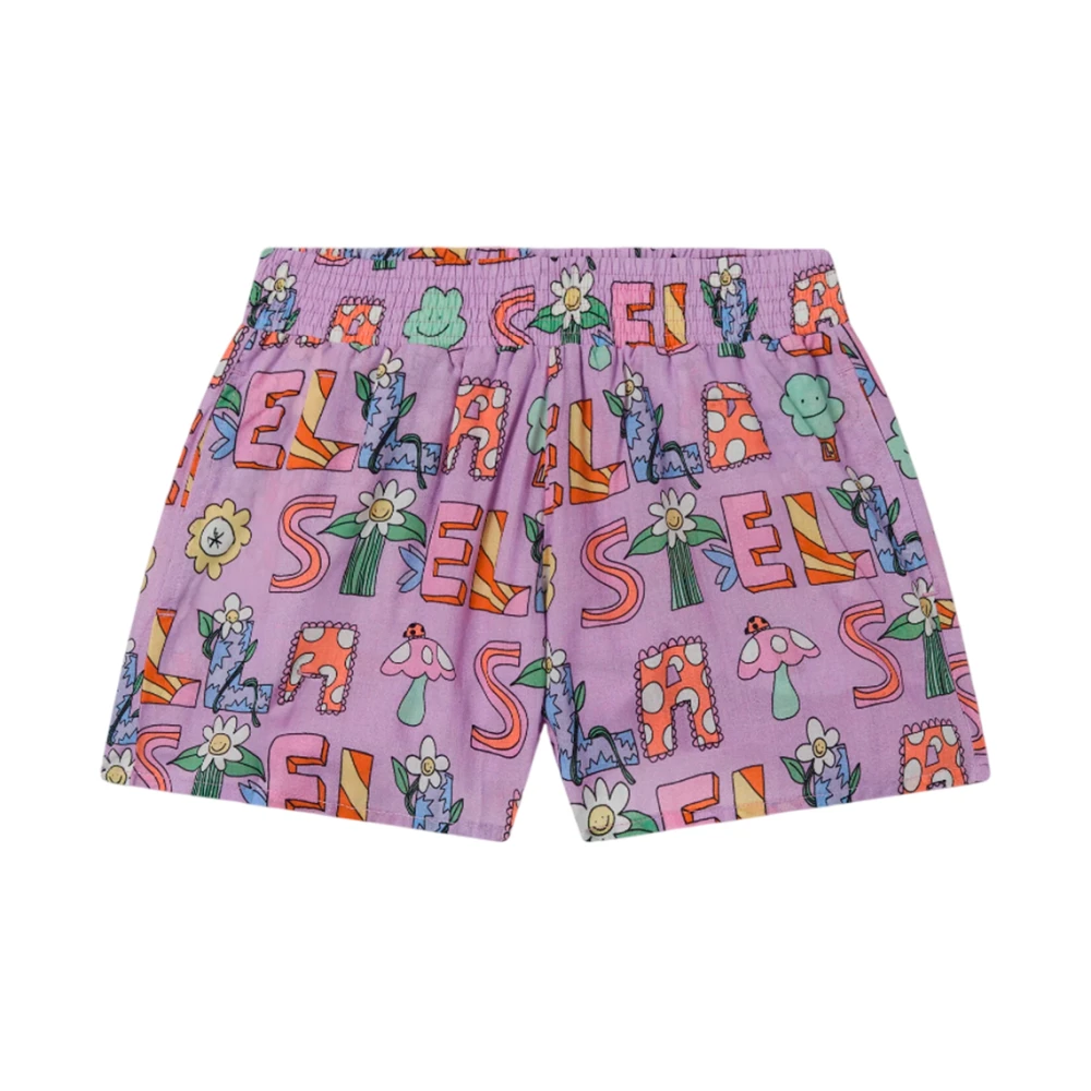 Stella McCartney Minimalistiska Lila Tygshorts Multicolor, Flicka