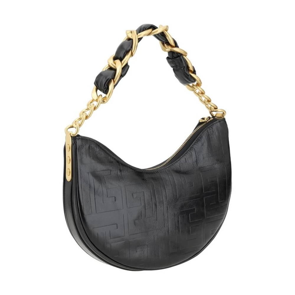 Balmain Stijlvolle Leren Schoudertas met Ketting Black Dames