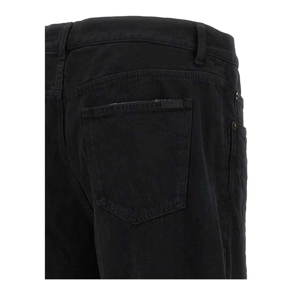 Saint Laurent Baggy Denim Jeans Black Heren