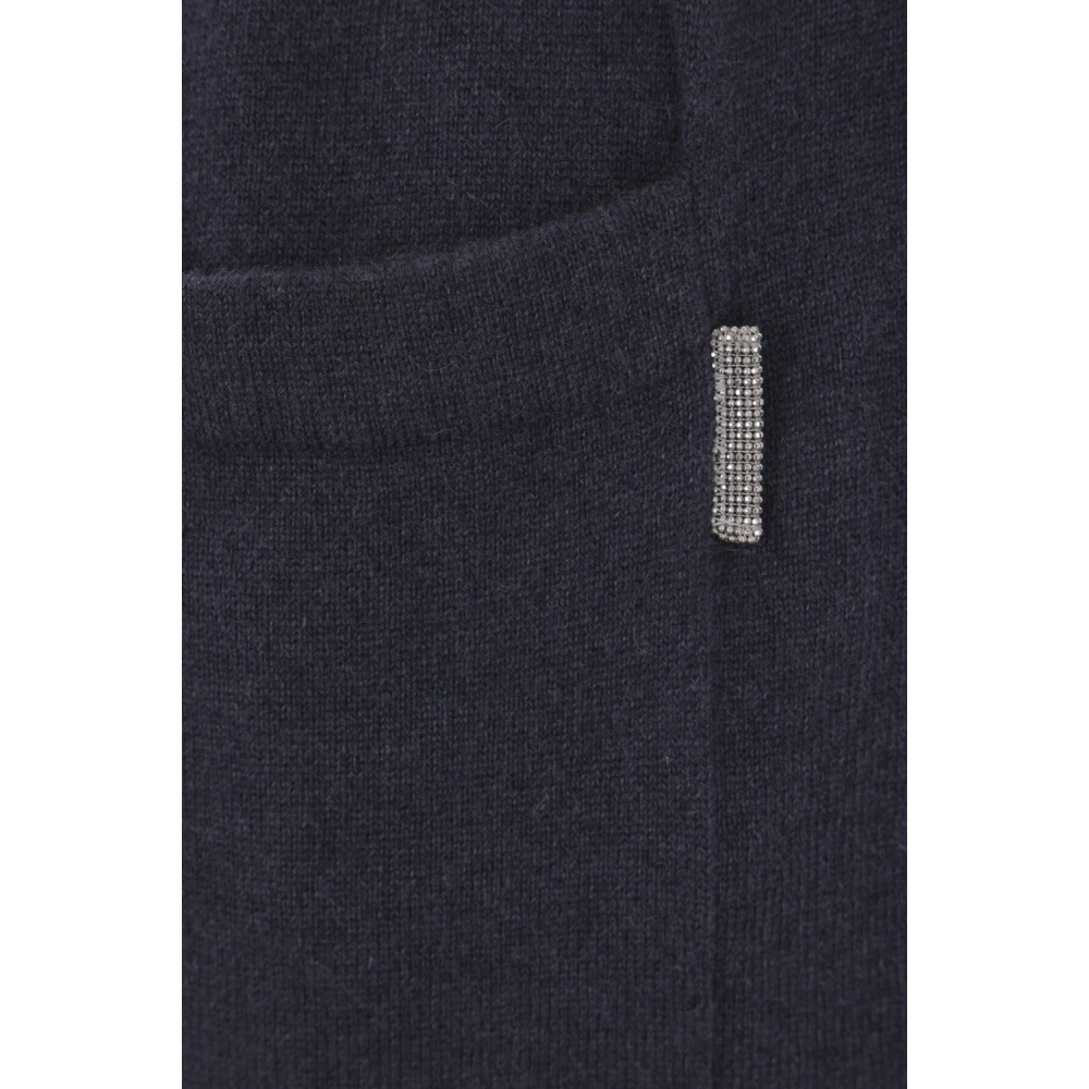 BRUNELLO CUCINELLI Blauwe Wijde Pijp Cashmere Broek Blue Dames