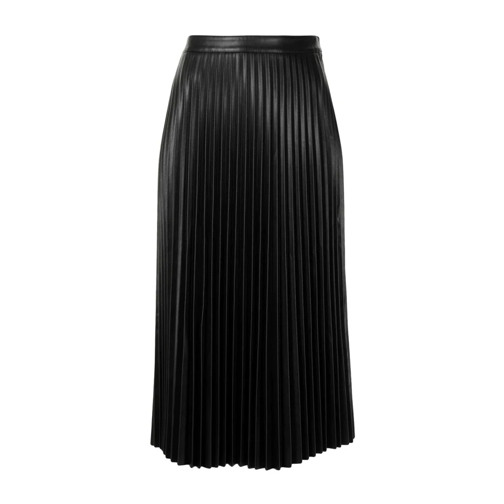 Proenza Schouler Black Faux Leather Pleated Skirt - Female - Midi Skirts - L - Skirts