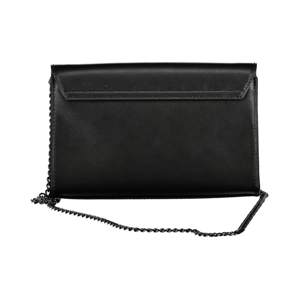 Love Moschino Zwarte Polyethyleen Schoudertas met Ketting Black Dames
