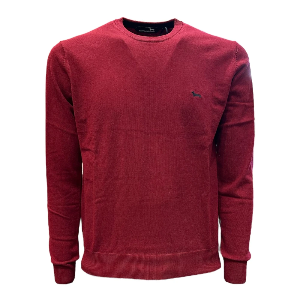 Harmont & Blaine Rode trui met ronde hals voor heren met logo XL Red Heren