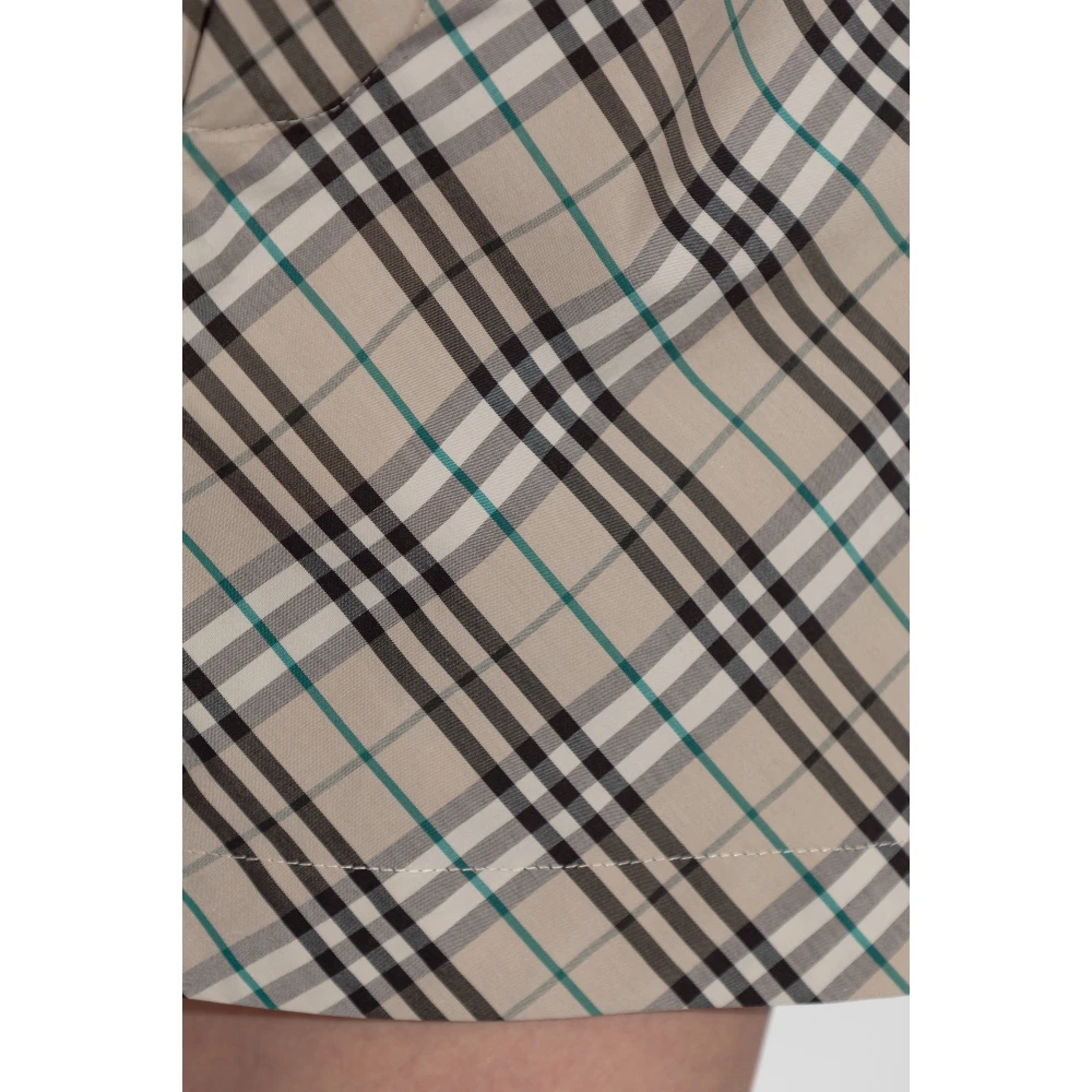 Burberry Geruite shorts Beige Dames
