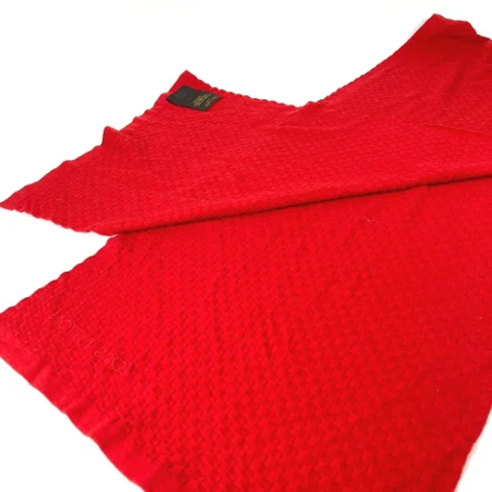 Louis Vuitton Vintage Pre-owned Cotton scarves Red Dames