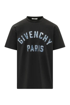 T-shirt i bomull med Paris Pompom-broderi