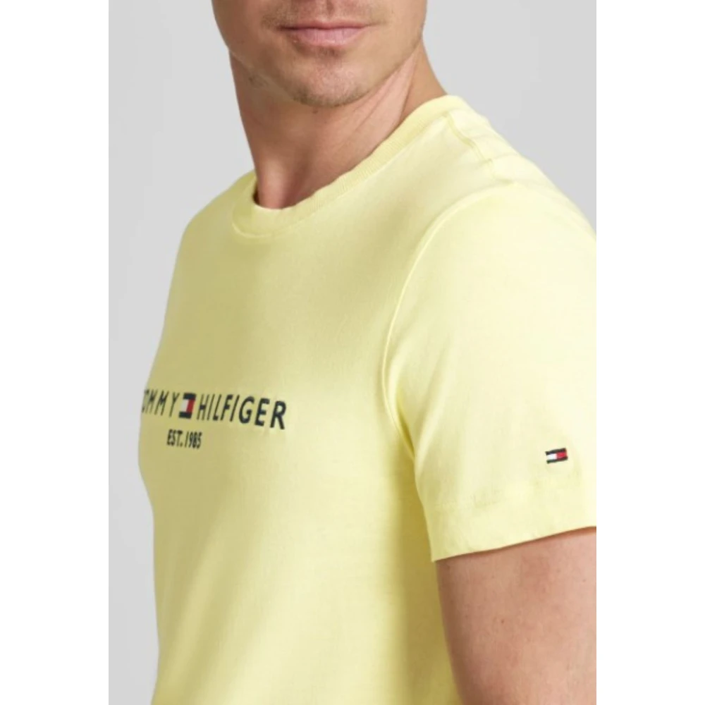 Tommy Hilfiger Heren Logo Tee Garment Dye Yellow Heren