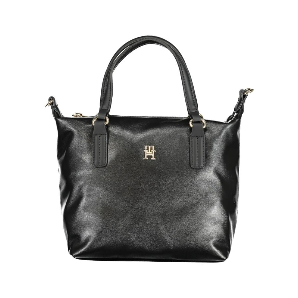 Tommy Hilfiger Women's Black Polyester Handbag With Adjustable Shoulder Strap