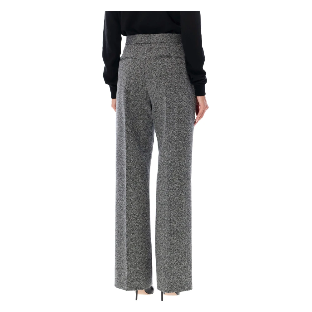 Msgm Zwarte Op Maat Gemaakte Wollen Broek Aw24 Gray Dames