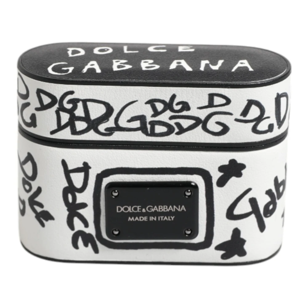 Dolce & Gabbana Unisex White Phone Accessories, One Size, Leather Airpods Case