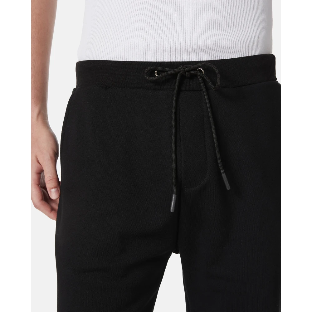 Iceberg Zwarte slim fit Bermuda shorts van katoenfleece met beerprint Black Heren