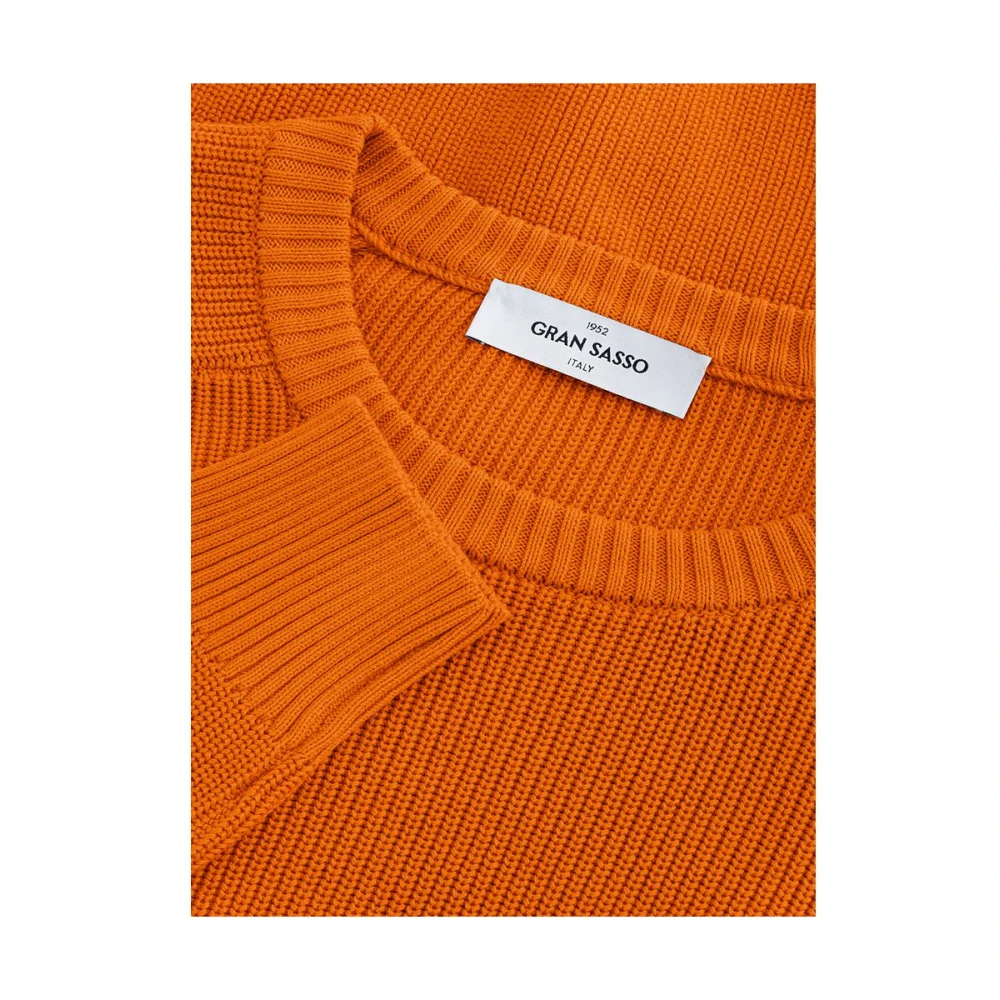 Gran Sasso Chique Oranje Katoenen Trui Orange Heren