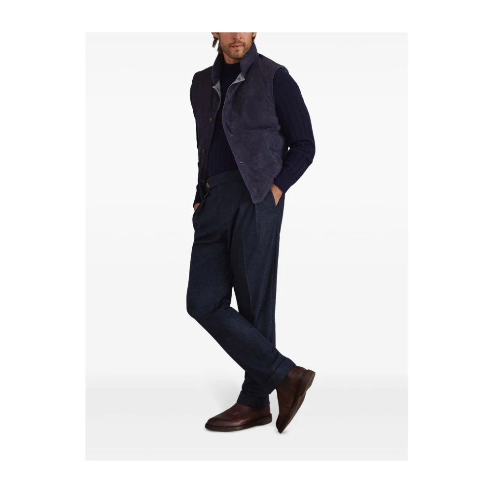 BRUNELLO CUCINELLI Blauwe Broek voor Mannen Blue Heren