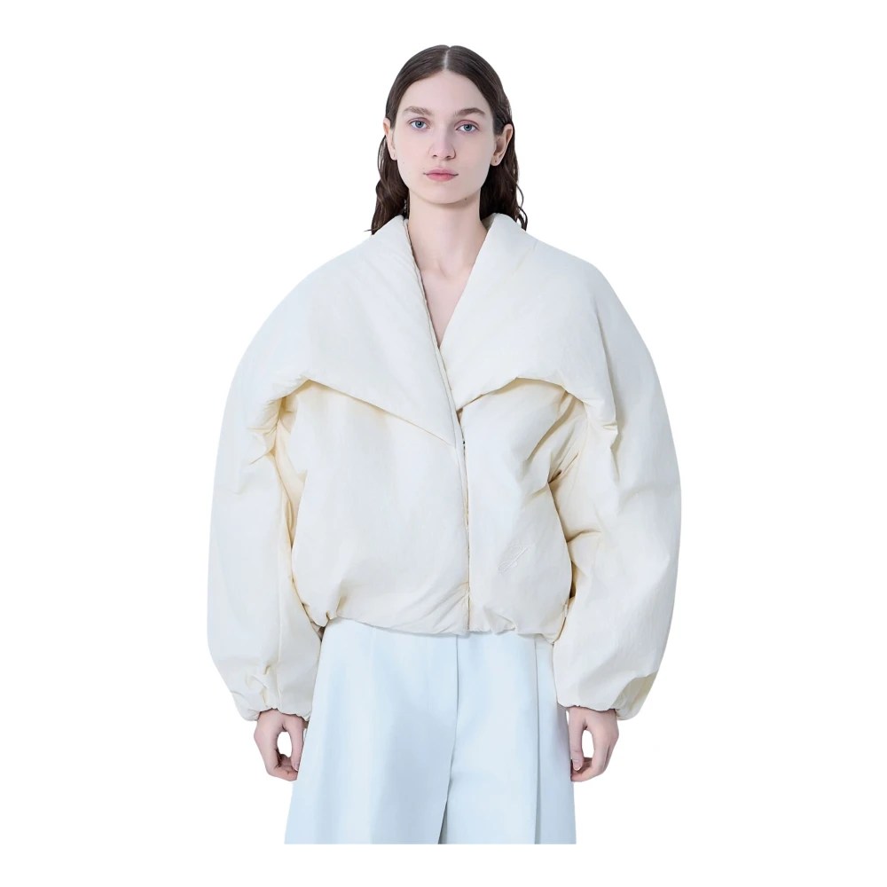 Jacquemus Women's White The Châle Bomber Jacket