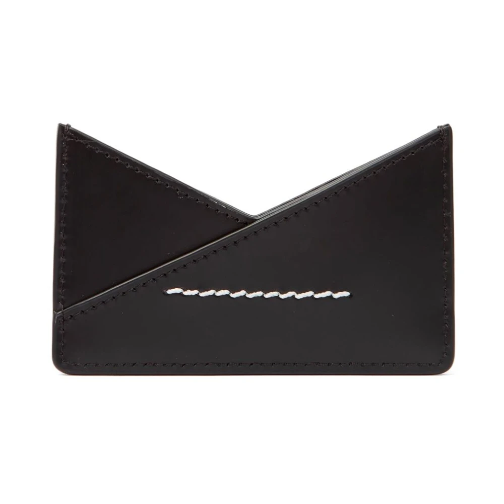 MM6 Maison Margiela Zwarte Leren Creditcardhouder Portemonnee Black Dames