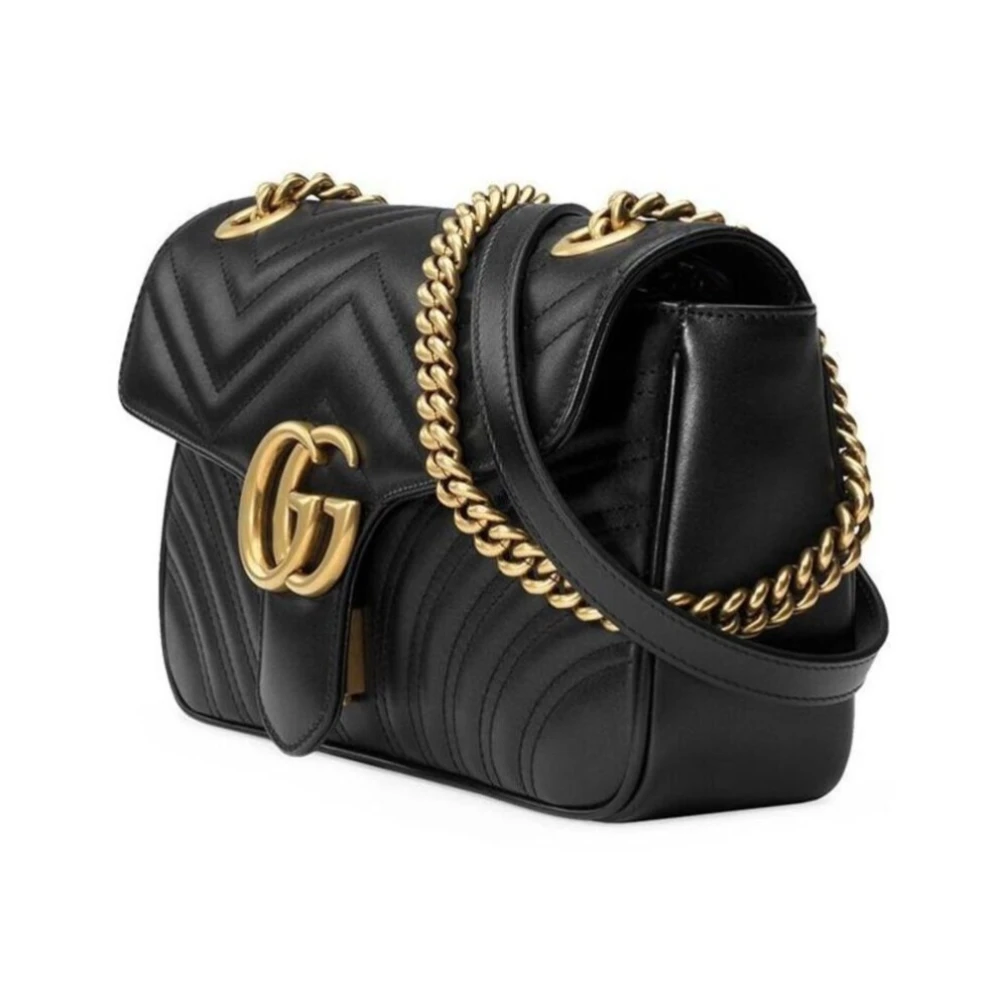 Gucci Marmont Small Matelassé Schoudertas Black Dames