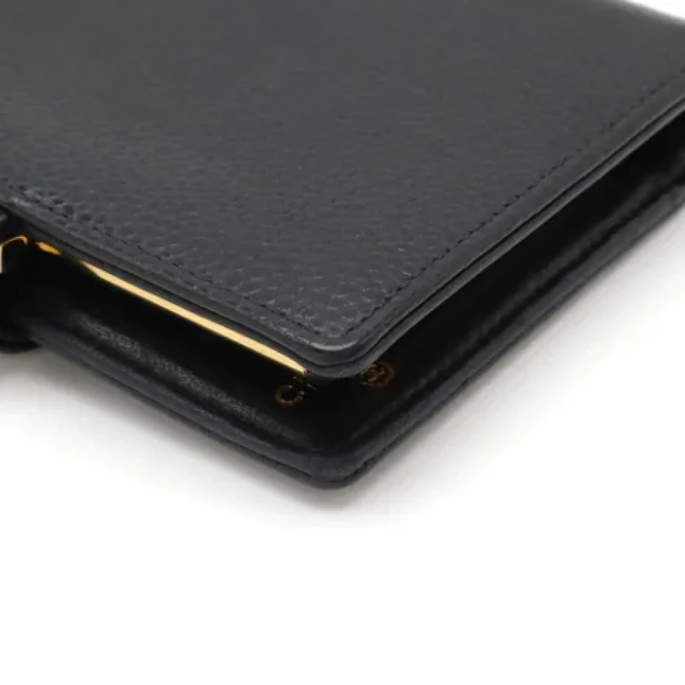 Chanel Vintage Pre-owned Leather wallets Black Dames