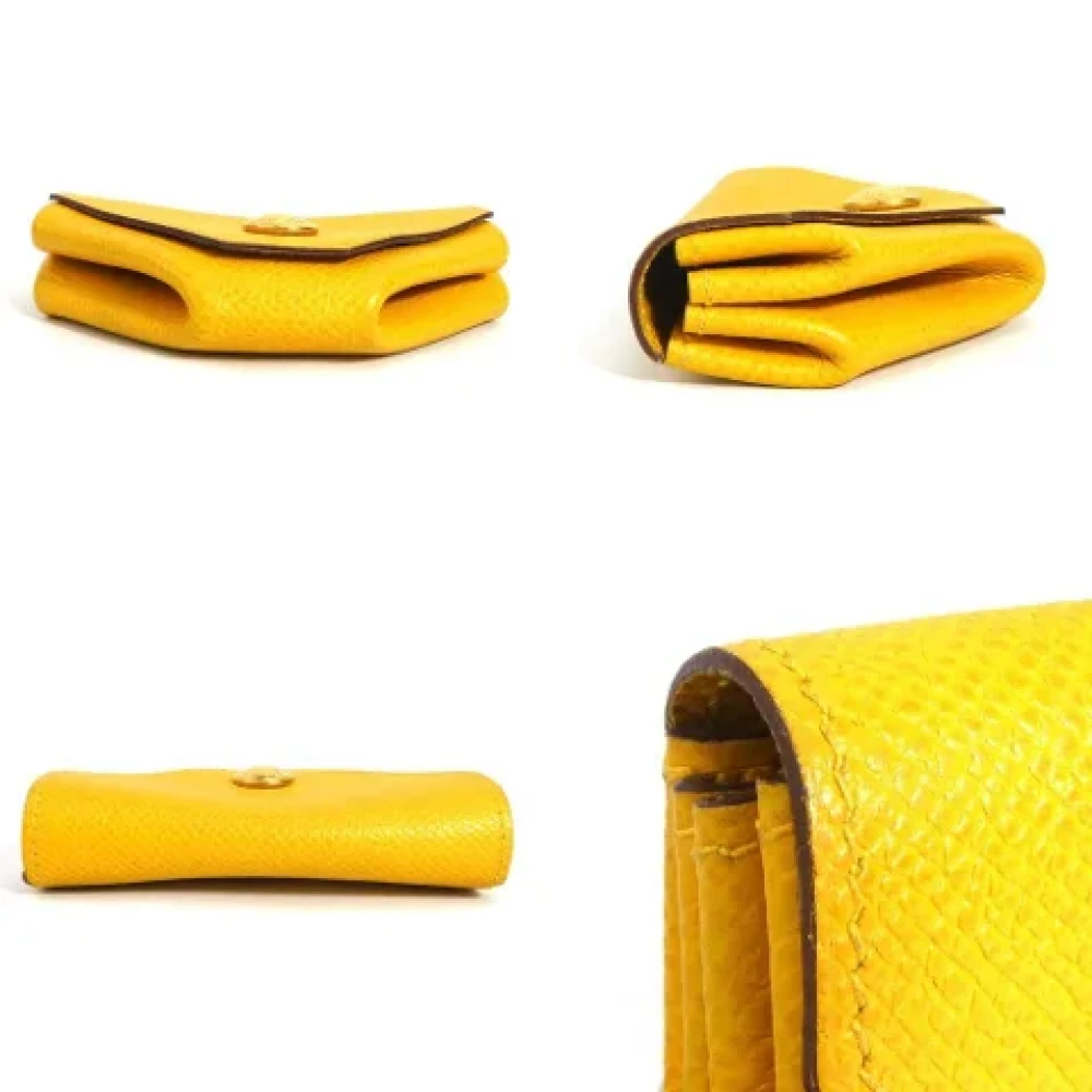 Hermès Vintage Pre-owned Leather wallets Yellow Dames