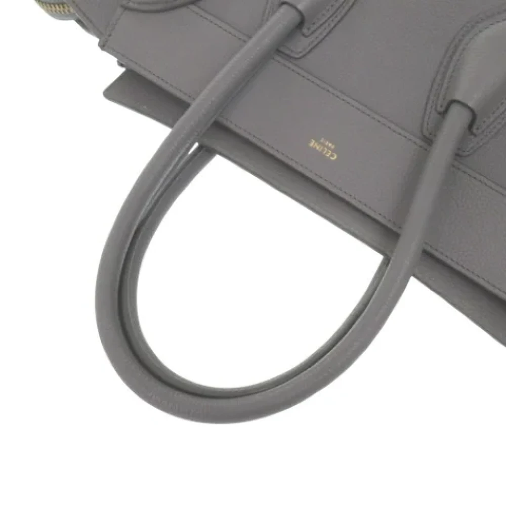 Celine Vintage Pre-owned Leather handbags Gray Dames