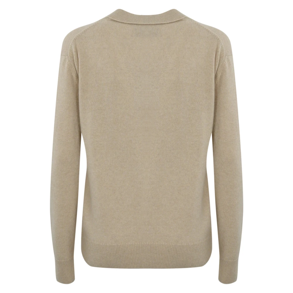 MC2 Saint Barth Wol Cashmere Polo Sweater Beige Dames