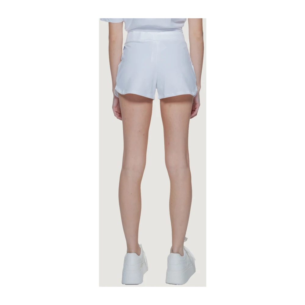 Love Moschino Witte Sportieve Shorts Logo Print White Dames