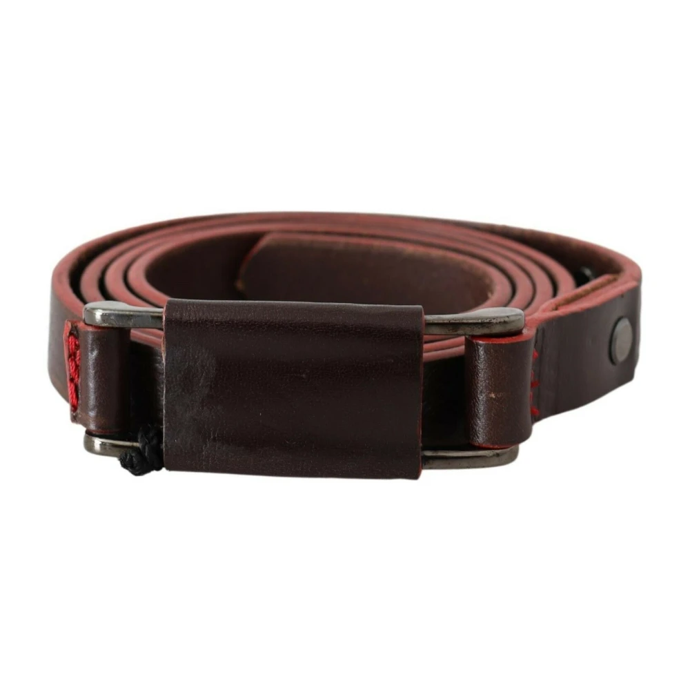 Costume National Leather Fashion Belt With Logo Buckle - Female - Belts - Brown - One Size - Accessories - Image 3