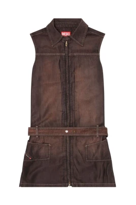 Fluid Coated Denim Minidress