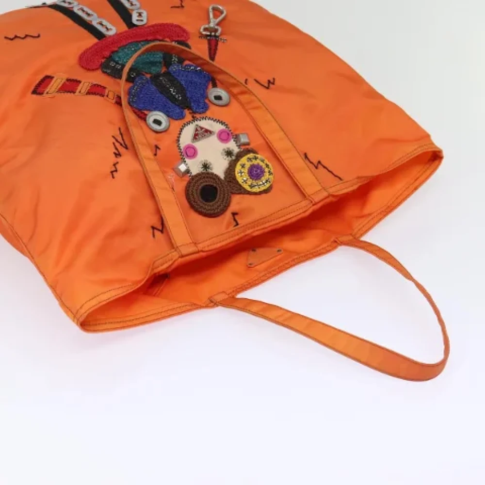 Prada Vintage Pre-owned Nylon prada-bags Orange Dames