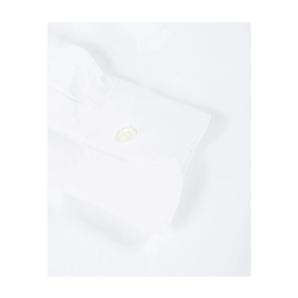 Mazzarelli Witte poplin casual overhemd Green Stone White Heren