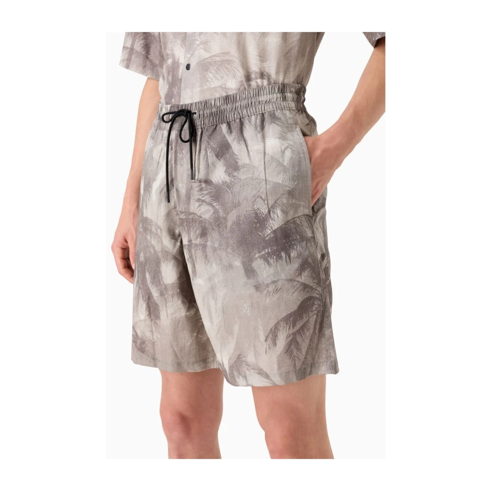 Emporio Armani Palmboomprint Casual Shorts Multicolor Heren