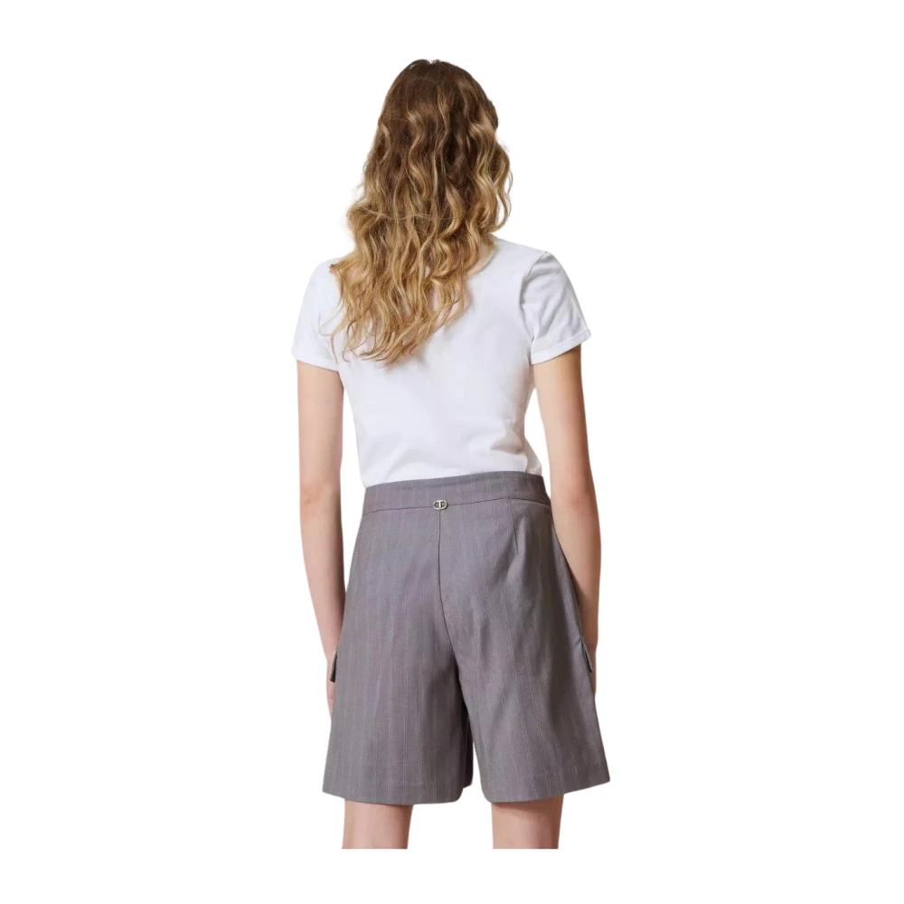 Twinset Stijlvolle Bermuda Shorts met Zakken Gray Dames