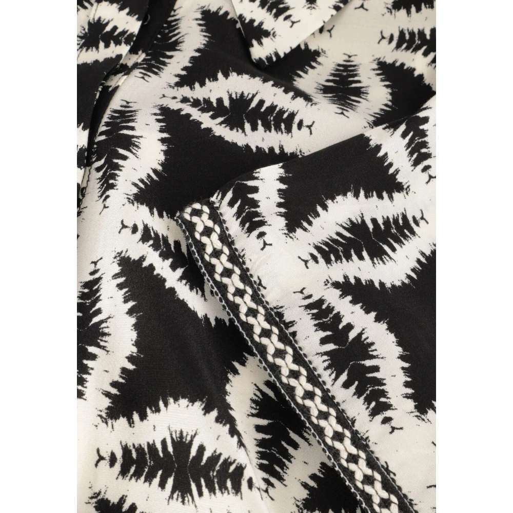 Nukus Elegante Zwarte en Witte Midi Jurk Black Dames