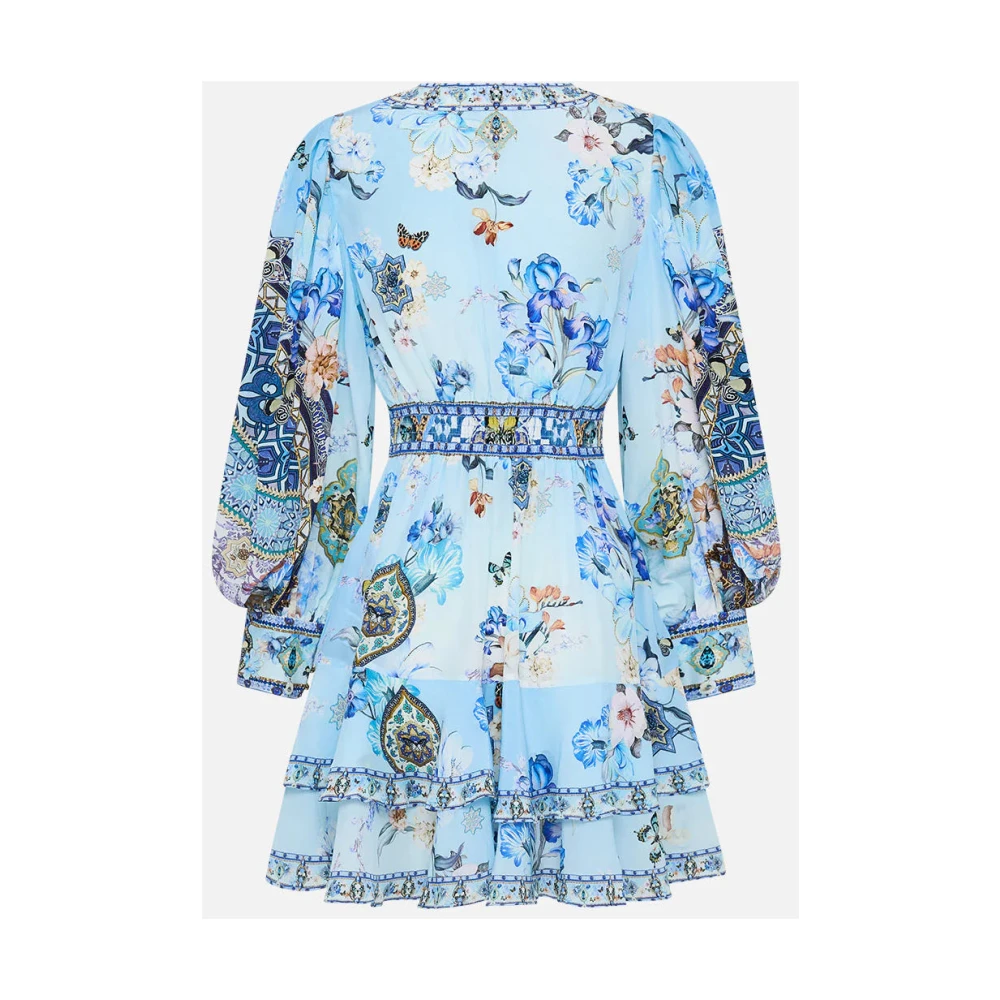 Camilla Ruches zijden jurk Al Manial Palace Memoirs Blue Dames