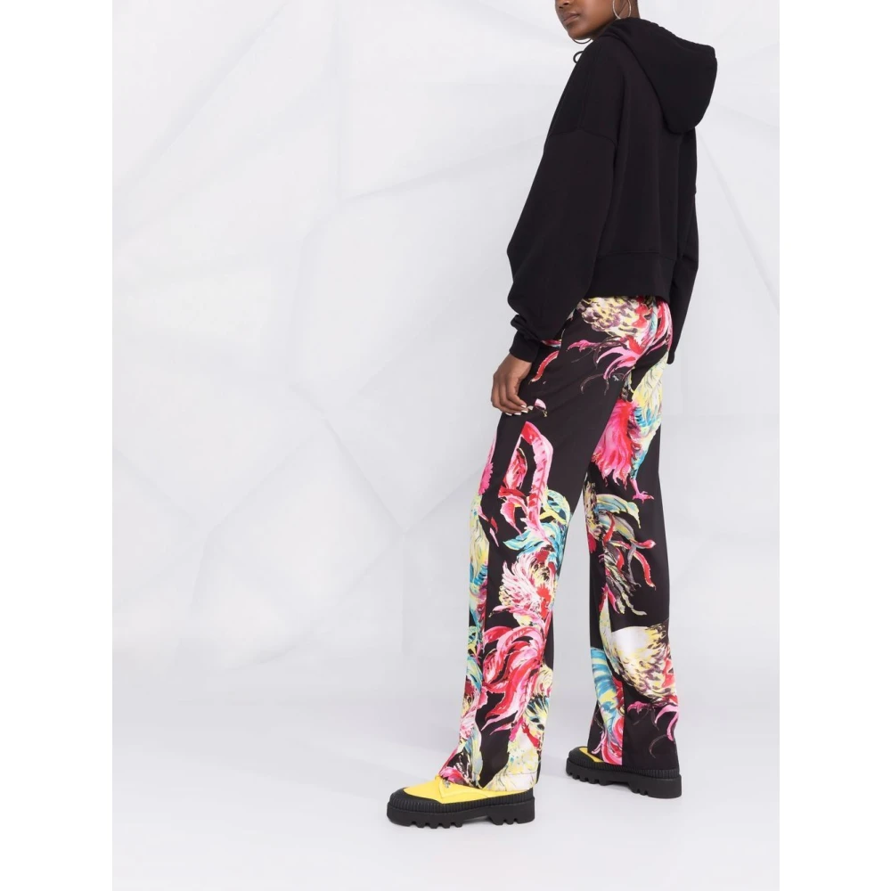 Msgm Zwart Logo Print Hoodie Black Dames