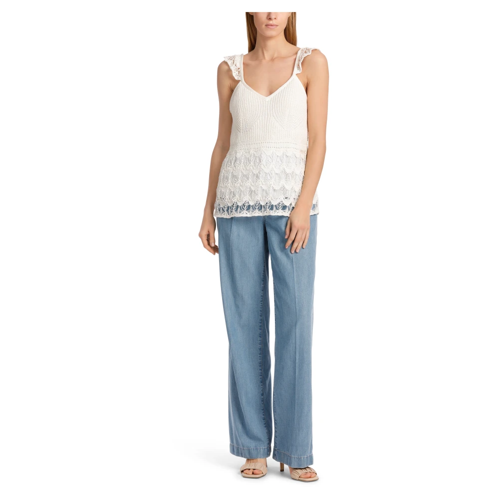 Marc Cain Gebreide Tanktop Rethink Together White Dames