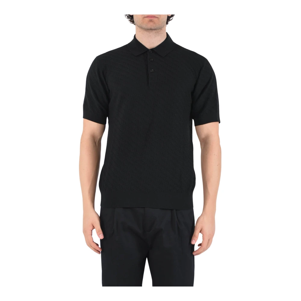 Paolo Pecora Zwarte Polo Shirt Black Heren