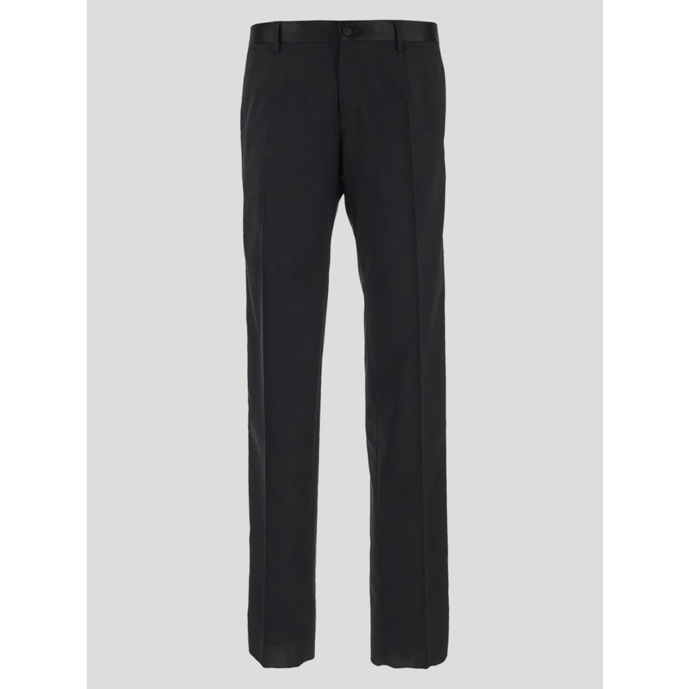 Dolce & Gabbana Slim-fit Wollen Broek Black Heren