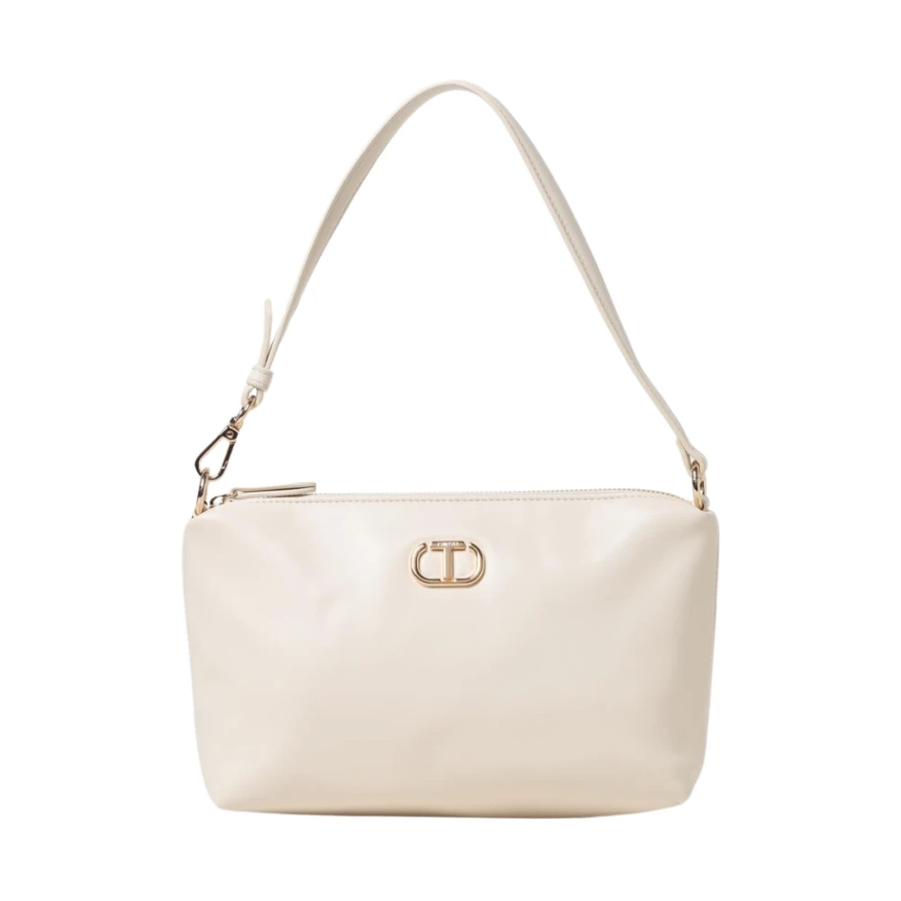 Twinset Crème Schoudertas met Ritssluiting White Dames